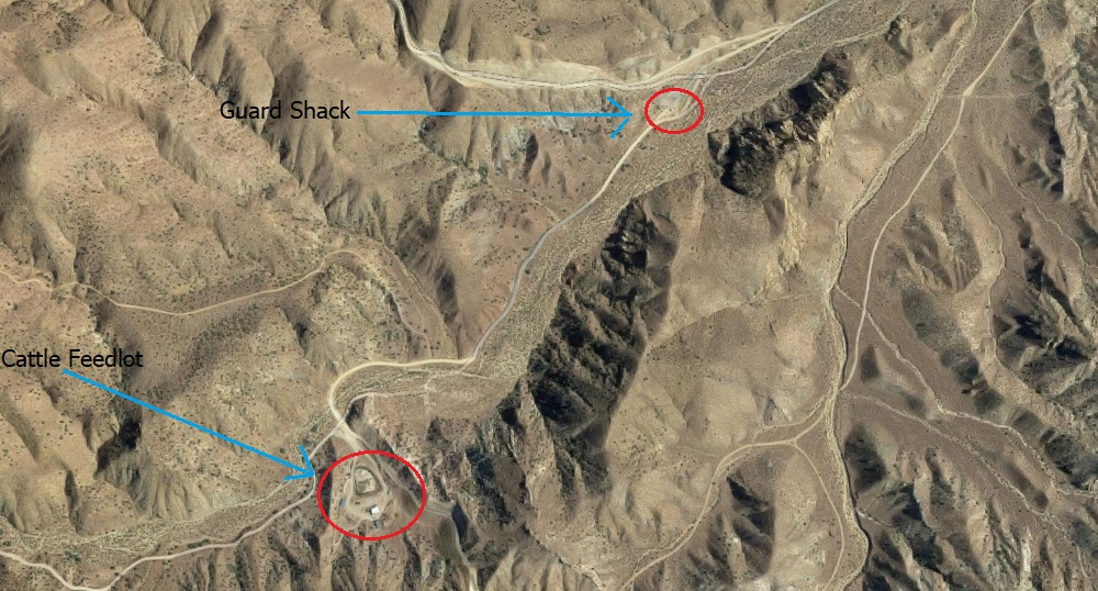 Satellite image of the cattle feedlot