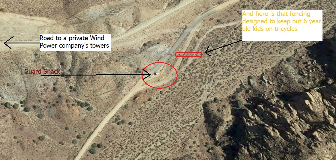 Guard Shack at Jawbone Road at Pine Tree, Satellite image